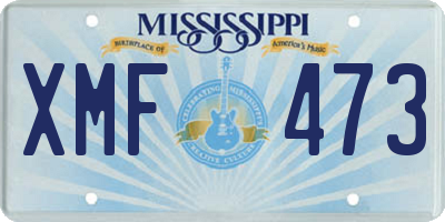 MS license plate XMF473