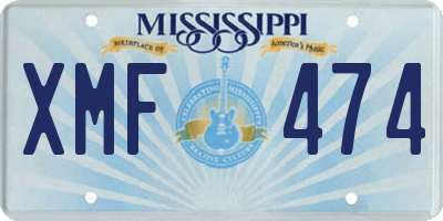 MS license plate XMF474