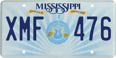 MS license plate XMF476
