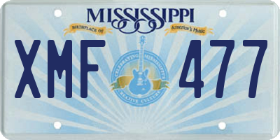 MS license plate XMF477