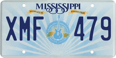 MS license plate XMF479