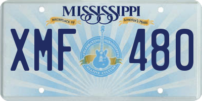 MS license plate XMF480