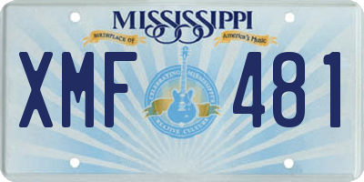 MS license plate XMF481