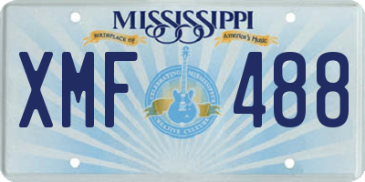 MS license plate XMF488