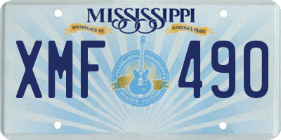MS license plate XMF490