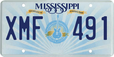 MS license plate XMF491