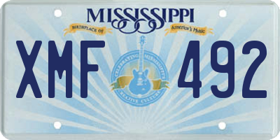 MS license plate XMF492