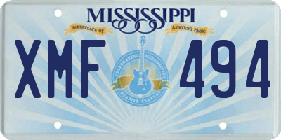 MS license plate XMF494