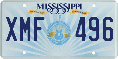MS license plate XMF496