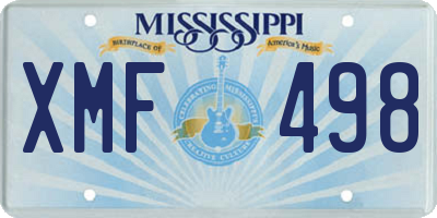 MS license plate XMF498