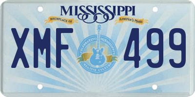 MS license plate XMF499