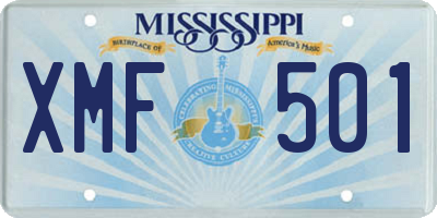 MS license plate XMF501