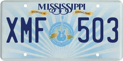 MS license plate XMF503