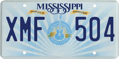 MS license plate XMF504