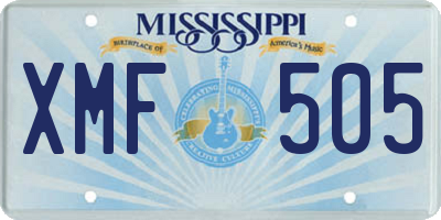 MS license plate XMF505