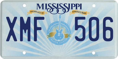 MS license plate XMF506