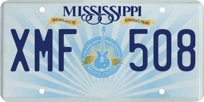 MS license plate XMF508