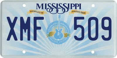 MS license plate XMF509