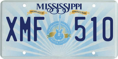 MS license plate XMF510