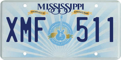 MS license plate XMF511