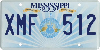 MS license plate XMF512