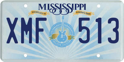 MS license plate XMF513