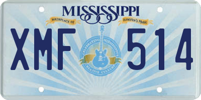 MS license plate XMF514
