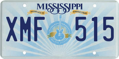 MS license plate XMF515
