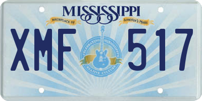 MS license plate XMF517
