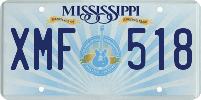 MS license plate XMF518