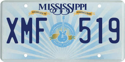 MS license plate XMF519