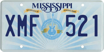 MS license plate XMF521
