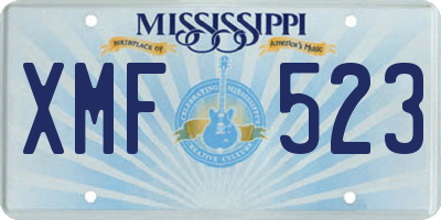 MS license plate XMF523