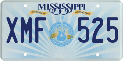 MS license plate XMF525