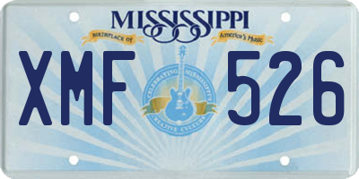 MS license plate XMF526