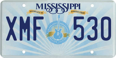 MS license plate XMF530