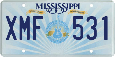 MS license plate XMF531