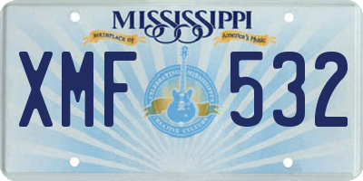 MS license plate XMF532