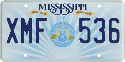 MS license plate XMF536