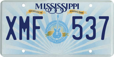 MS license plate XMF537
