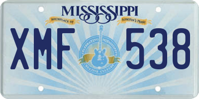 MS license plate XMF538