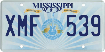 MS license plate XMF539