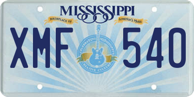 MS license plate XMF540