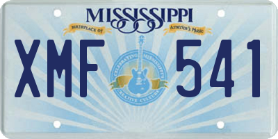 MS license plate XMF541