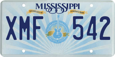 MS license plate XMF542