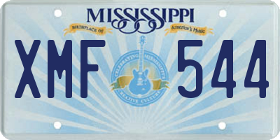 MS license plate XMF544