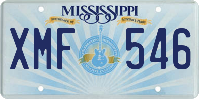 MS license plate XMF546