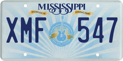 MS license plate XMF547