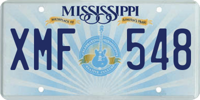 MS license plate XMF548
