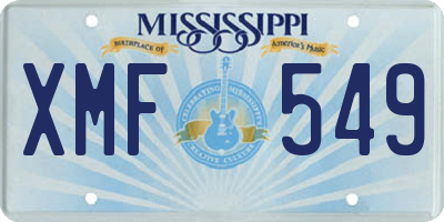 MS license plate XMF549
